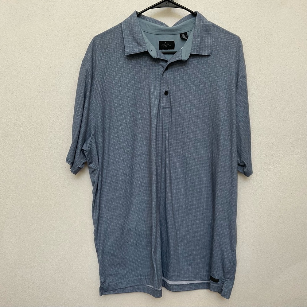 Greg Norman Blue, Pink Patterned Short Sleeve Golf Polo Shirt Size XL